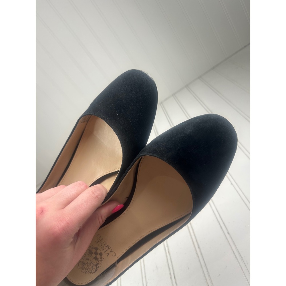 Vince Camuto Attera Black Suede Ankle Strap Ballet Work Flats Women's Size 8M - Picture 6 of 10